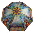 Custom print automatic  3 folding rain umbrella